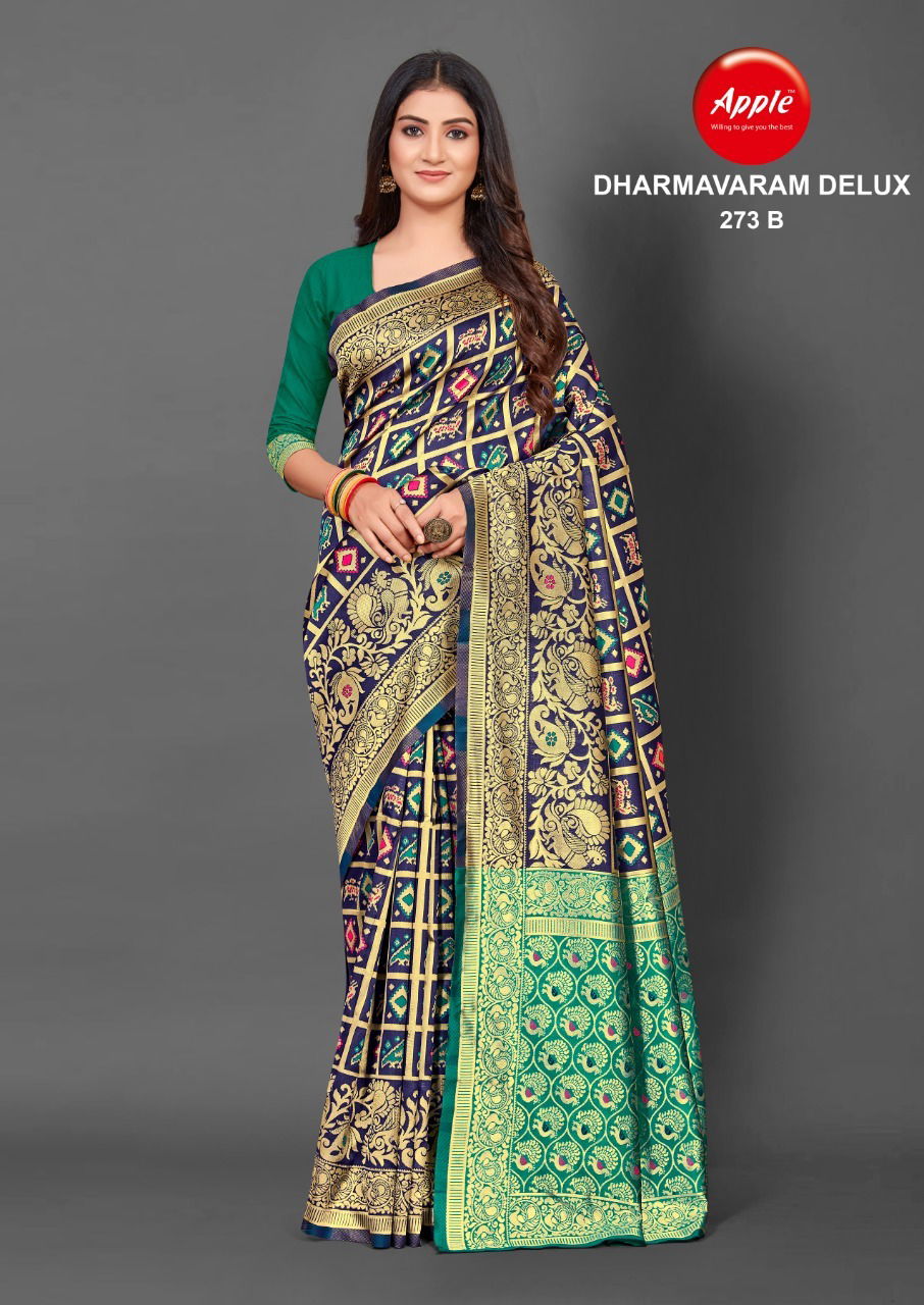 Apple Dharmavarm Delux 273 Regular Wear Wholesale Printed Designer Sarees


